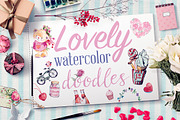 Lovely Watercolor Doodles, an Illustration by emine (Thumbnail 1 of 4)