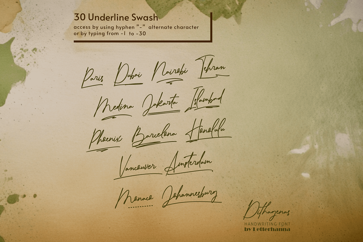 Dithagenas Font, a Handwritten Font by Letterhanna Studio (Photo 14 of 14)