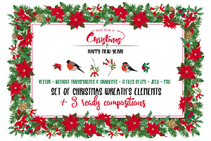 Christmas Wreath Elements Set
