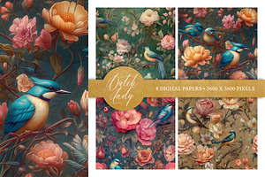 Seamless Romantic Vintage Wallpapers