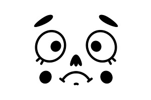 Retro Cartoon Mascot Face with Big, an Object Illustration by TopVectors