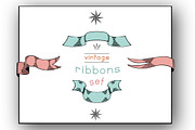 Vintage Ribbons Vector Collection, a Graphic by KsanasK.Art (Thumbnail 1 of 4)
