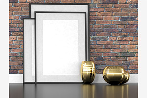 Mock up poster in a square frame