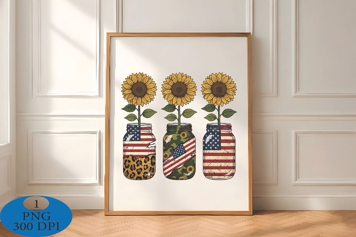 4th of July Sunflower Sublimation, a Seasonal Illustration by Daily.Designs (Photo 5 of 5)