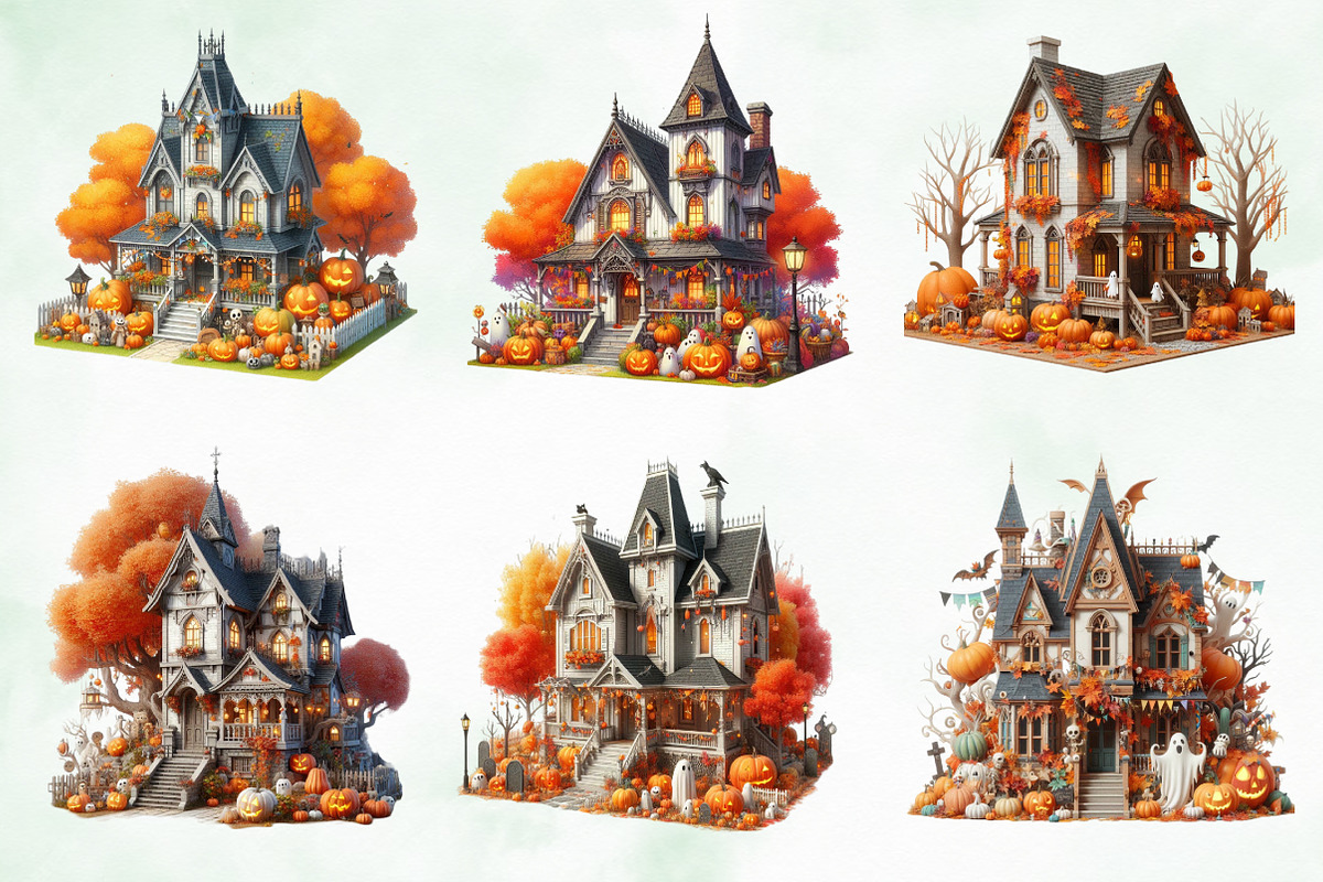Halloween Autumn House Sublimation, an Illustration by Creative Art (Photo 3 of 4)