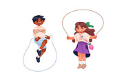 Children are jumping rope set, a Person Illustration by PaperTrident (Thumbnail 3 of 4)