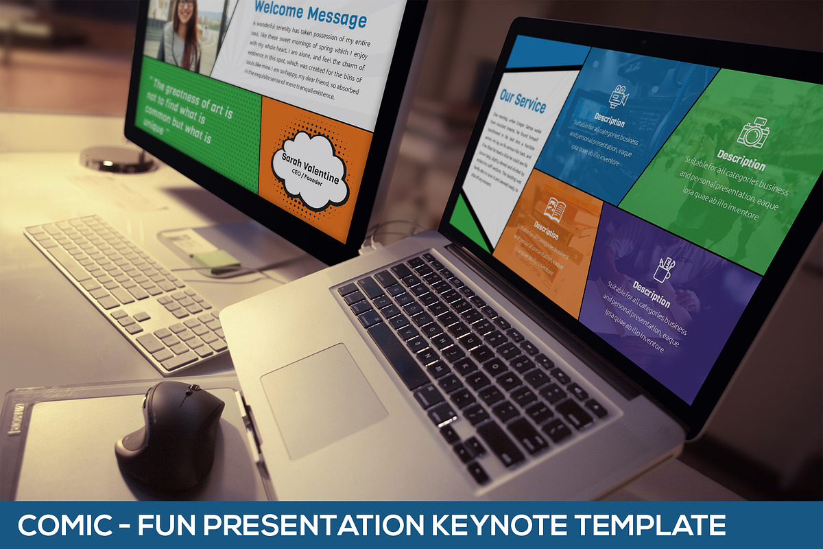 Comic - Fun Keynote Presentation, a Presentation Template by SlideFactory