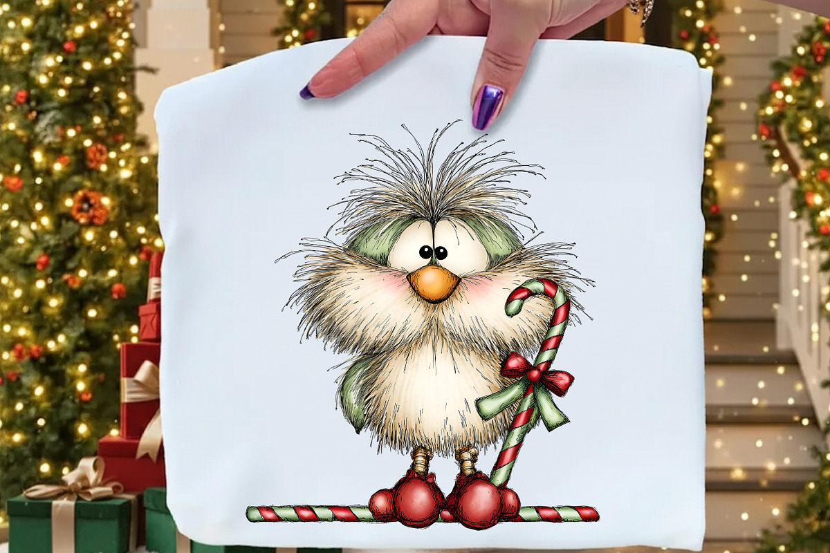 Whimsical Fluffy Christmas Birds, an Illustration by Craft Nest (Photo 5 of 9)
