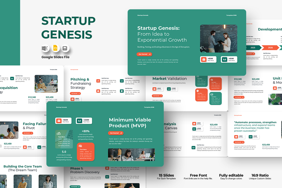 Startup Genesis - Google Slides, a Presentation Template by QR Design Studio (Photo 1 of 3)