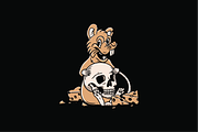 Skeleton and Mouse with Cheese, an Object Illustration by nomlimo.com (Thumbnail 1 of 3)
