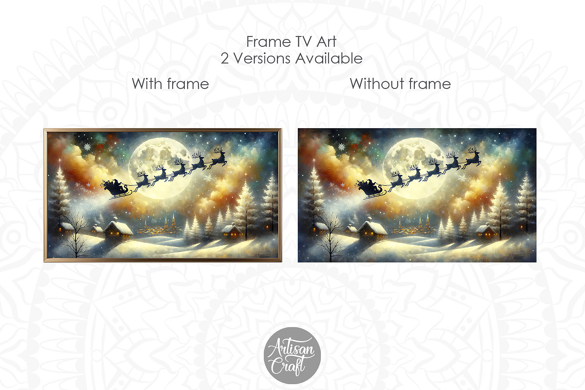 Santa flying Frame TV art background, a Background Graphic by Artisan Craft (Photo 4 of 8)