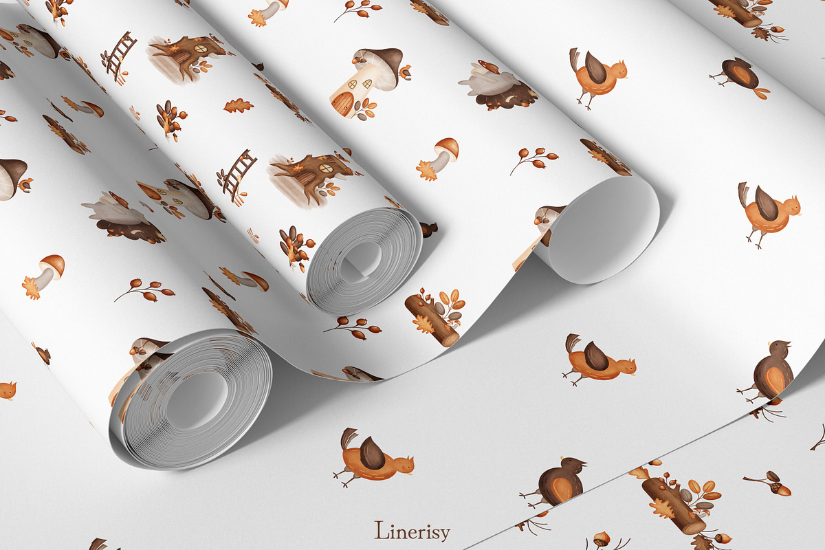 Cozy Autumn - baby clipart & pattern, a Seasonal Illustration by Linerisyart (Photo 10 of 16)