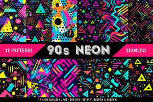 90s Neon Seamless Digital Paper