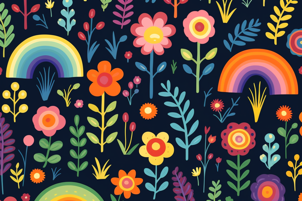Folk Art Rainbow, a Background Graphic by Printable Treasure (Photo 6 of 6)