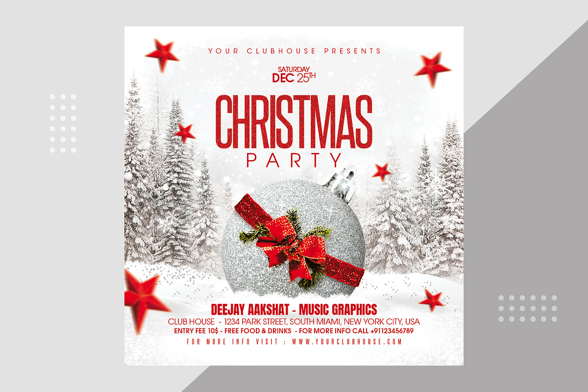 Christmas Flyer Template, a Templates & Theme by MithilaCreation (Photo 3 of 6)