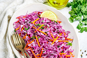 Red cabbage salad cole slaw stock photo containing christmas and appetizer