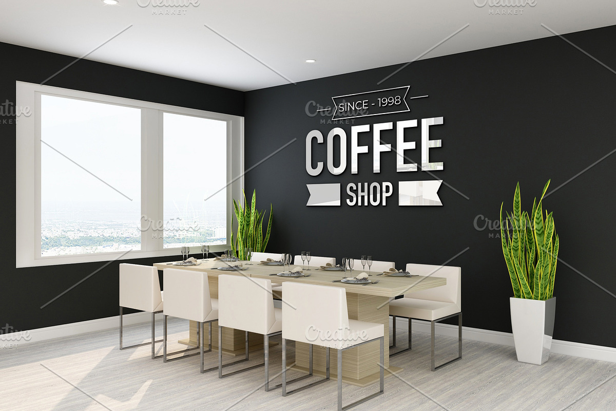 Cafe or Restaurant Wall Mockup, a Product Mockup by Ayy (Photo 4 of 15)