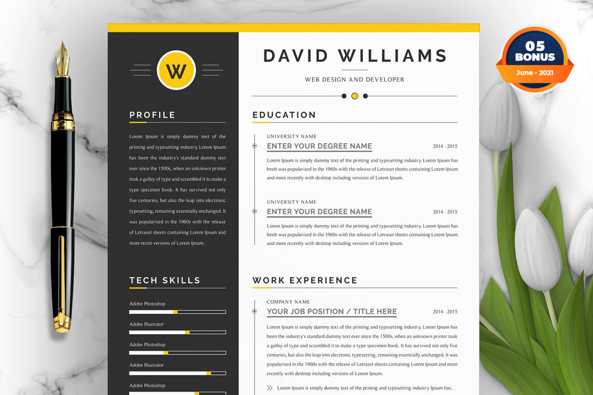 Resume/CV Bundle | 200+ for $29, a Resume Template by ResumeInventor (Photo 181 of 207)