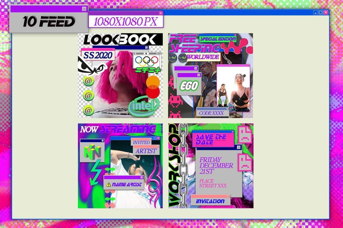 Retro templates instagram, a Social Media Template by HYPER HIROⓇ (Photo 6 of 8)