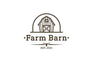Barn Farm with Longhorn icon Logo, a Branding & Logo Template by Atlantis X Nurman Arbai