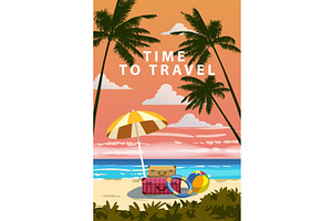 Time to travel summer vacation, a Transportation Illustration by Vector_Up