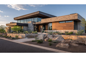 Modern Desert Home with Stone and, an Architecture Photo by Lermont51