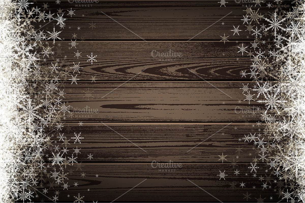 Wooden texture set with snowflakes, a Decorative Illustration by Vjom (Photo 3 of 6)