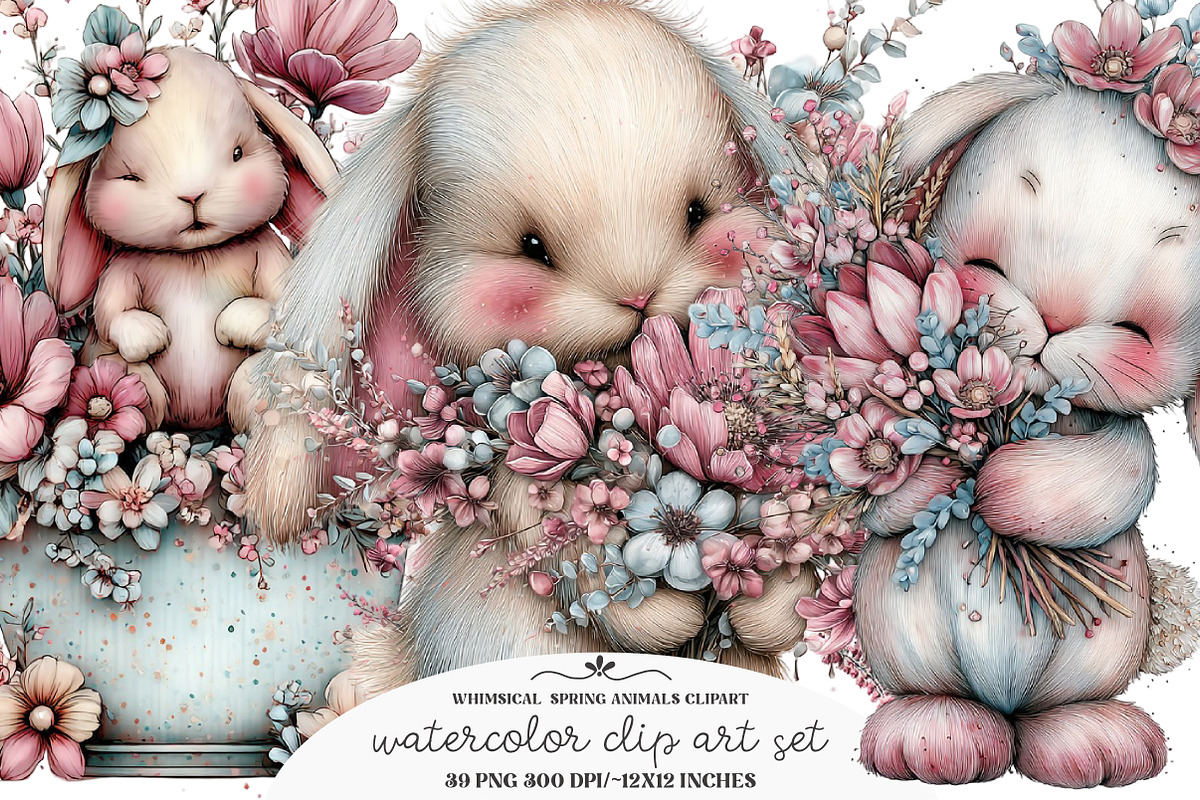 Spring Clipart Cute Spring Animals, an Illustration by GatewayDesign (Photo 1 of 3)