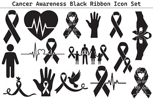 Cancer Awareness Ribbon Silhouette, a Healthcare Illustration by Designer_Momina