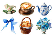 Vintage Blue Wonderland Clipart, an Illustration by Design Market (Thumbnail 3 of 3)