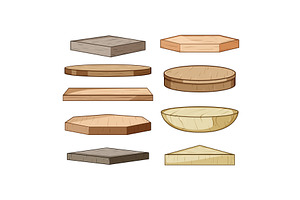 wood platform set cartoon vector, an Object Illustration by pikepicture