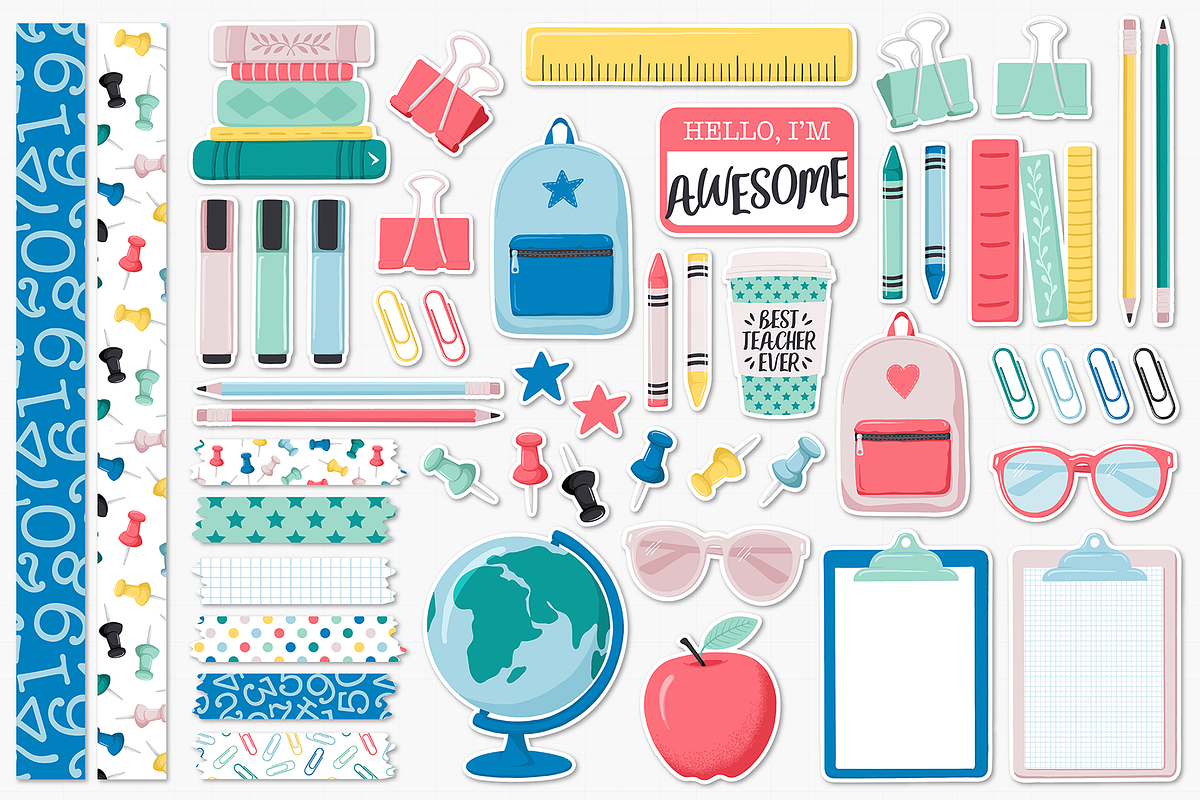 Seamless Back To School Digital Set, a Pattern Graphic by Paper Starr Studio (Photo 6 of 8)