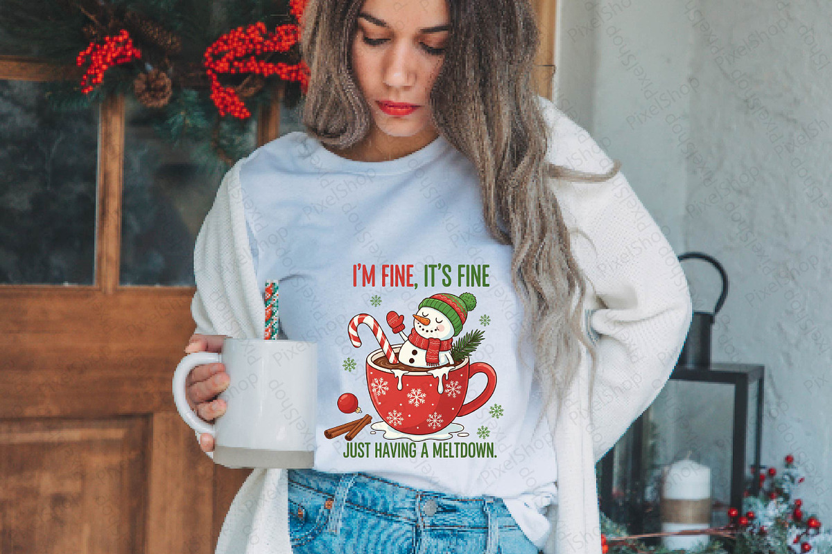Funny Snowman Meltdown Christmas PNG, an Illustration by DreamPrint404 (Photo 4 of 7)