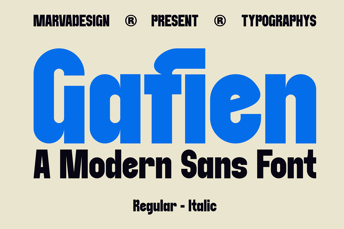 Gafien - A Modern Sans Serif, a Sans Serif Font by Marvadesign (Photo 1 of 6)