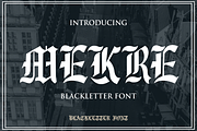 Mekre Decorative Font, a Blackletter Font by WhymoreArt (Thumbnail 1 of 5)