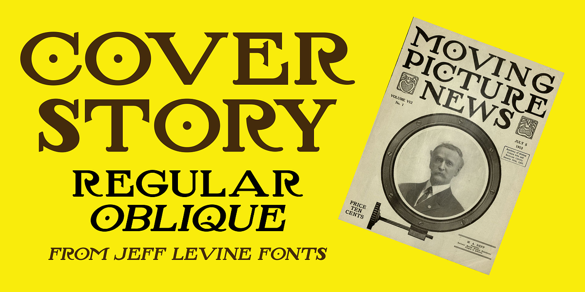 Cover Story JNL, a Serif Font by Jeff Levine Fonts (Photo 1 of 5)
