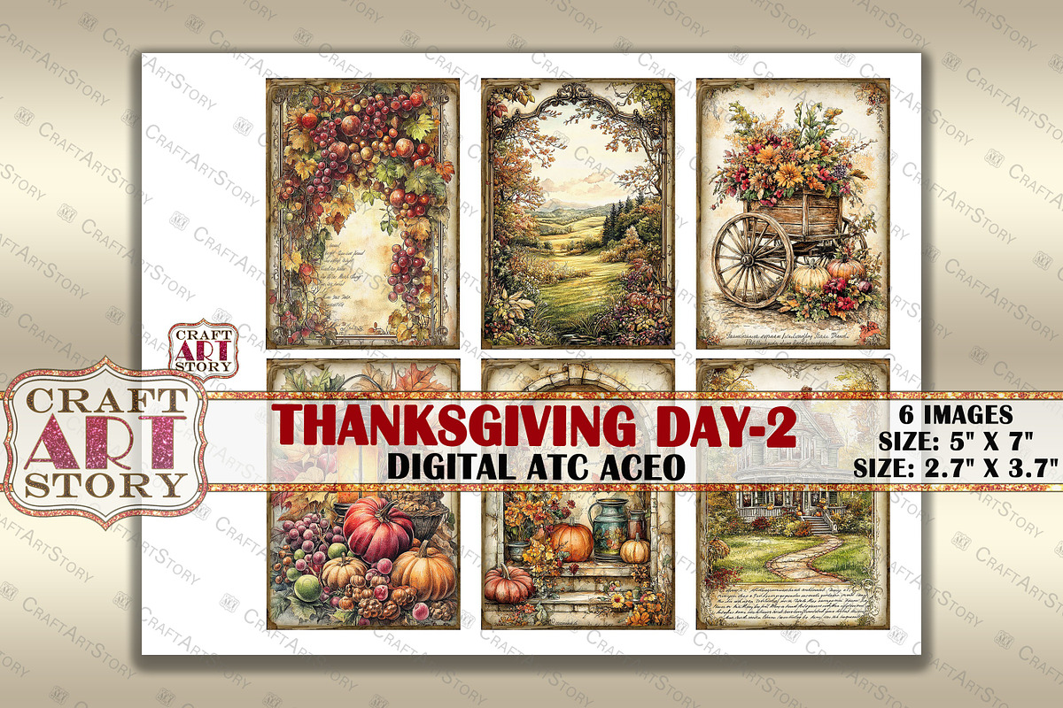 Thanksgiving day-2 picture collage, an Object Illustration by CraftArtStory (Photo 2 of 3)
