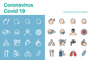Corona virus Covid-19 Icons Vector, an Outline Icon by Karawan (Thumbnail 1 of 2)
