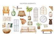 Watercolor Interior Creator, a Decorative Illustration by Kotulska (Thumbnail 4 of 18)