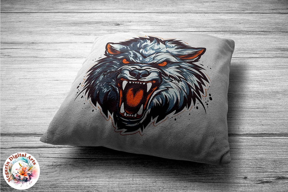 Watercolor Wolf Logo Style Digital, an Object Graphic by Negarin Digital Art (Photo 7 of 9)
