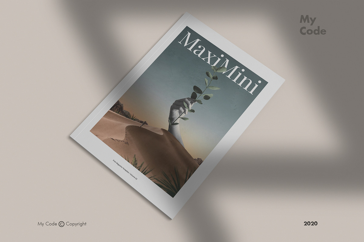 Minimalist Magazine Mockup, a Magazine Template by My Code Std