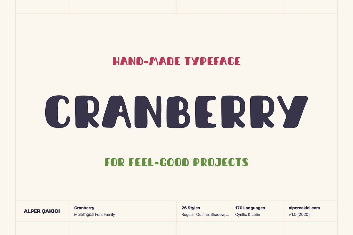 Cranberry Playful Handmade Typeface, a Script Font by alpercakici (Photo 1 of 14)