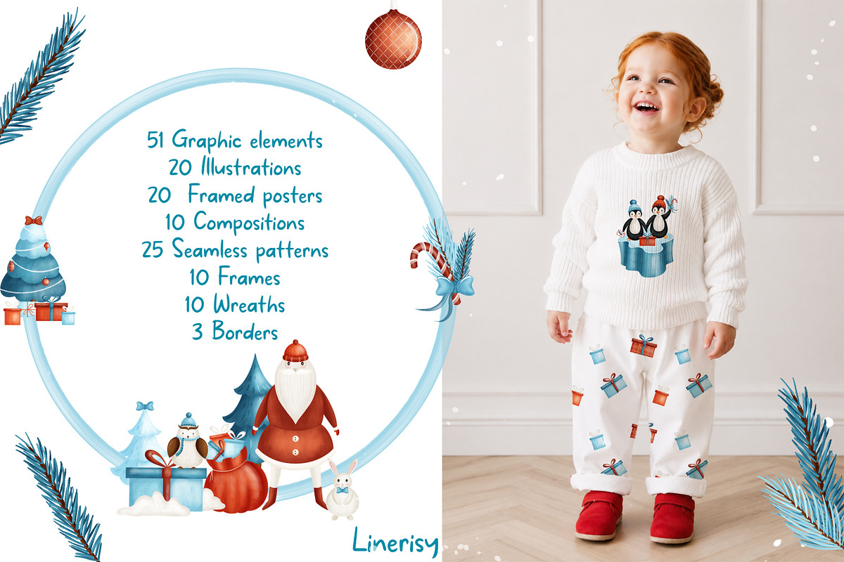 Christmas Arctic - kids collections, an Animal Illustration by Linerisyart (Photo 3 of 19)