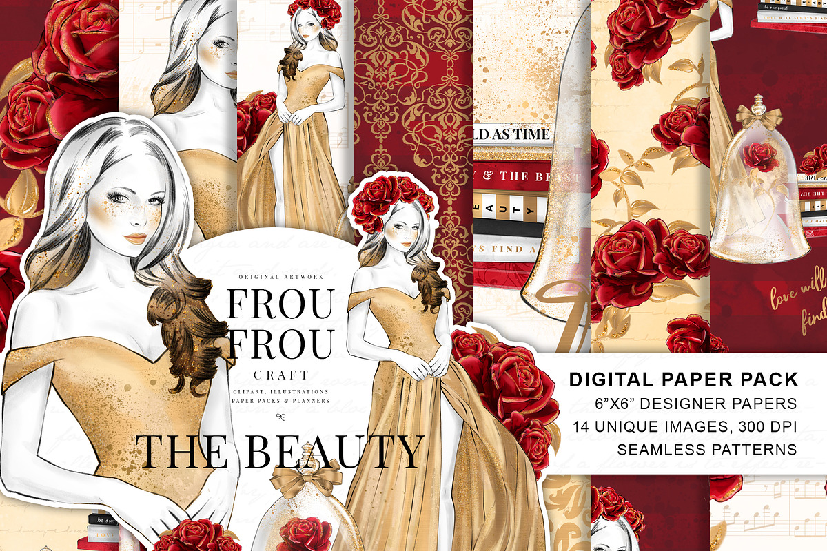 The Beauty Paper Pack, a Pattern Graphic by Frou Fou Craft