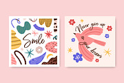 Cute modern doodle cards set, a Decorative Illustration by Good Studio (Thumbnail 3 of 5)