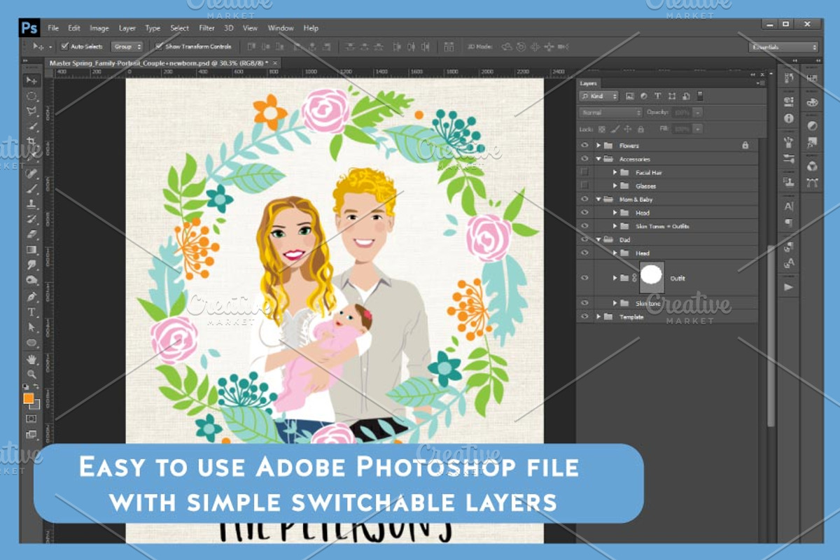 Family Portrait Creator, an Illustration by Lauren Lesley Studio (Photo 5 of 8)