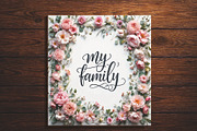 Floral “My Family” Wall Art Set – 3, an Illustration by Lesia.kabakova (Thumbnail 3 of 5)