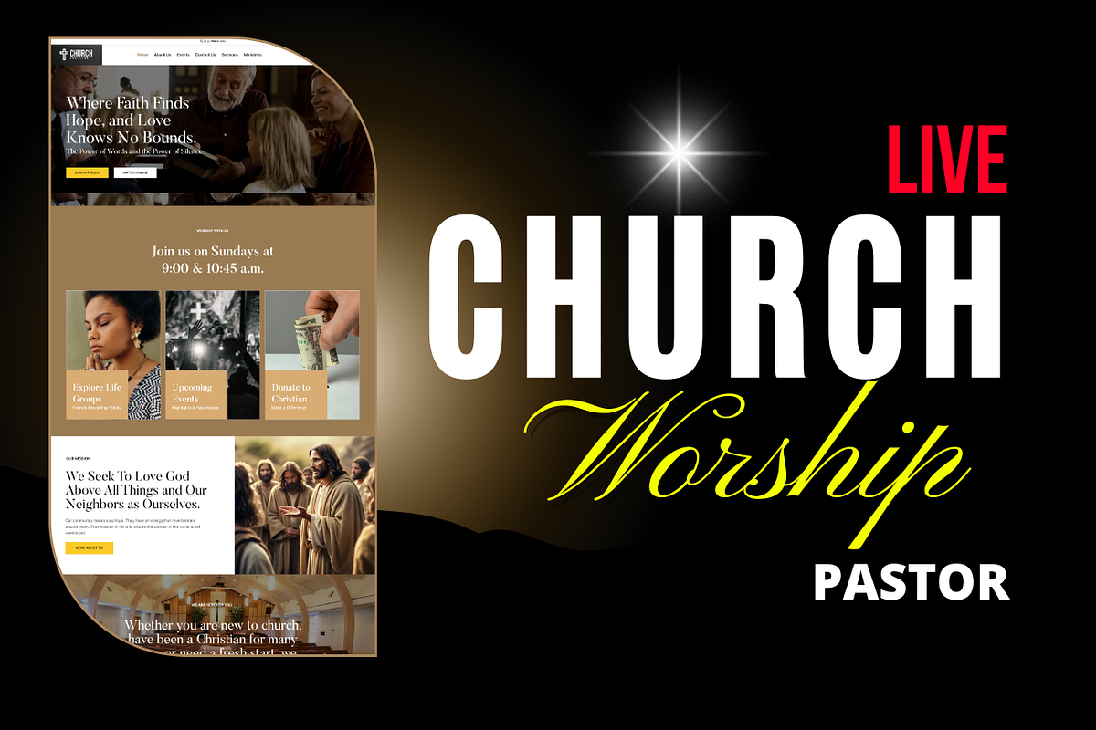 Wix Church Website Template | Custom, a Wix Template by Simple Hyped (Photo 1 of 5)