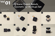Cosmetic Cream jar mockup set, a Packaging Mockup by Assyat (Thumbnail 1 of 10)