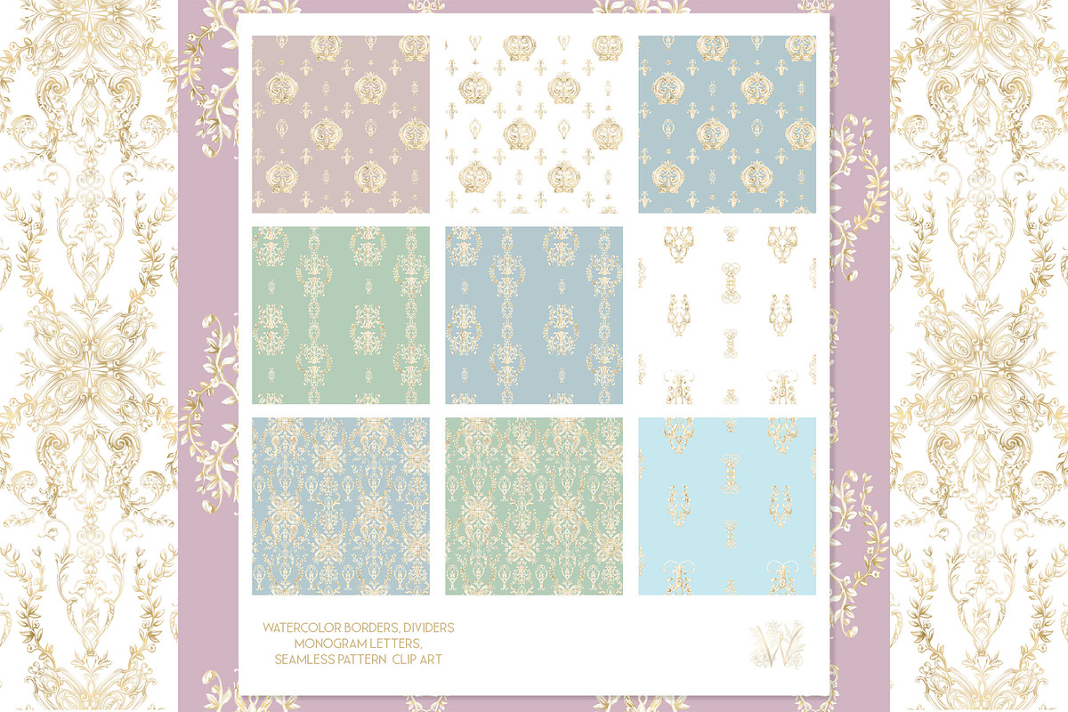 Gold Baroque Crest frame Clipart, a Decorative Illustration by WonderWonder (Photo 8 of 8)